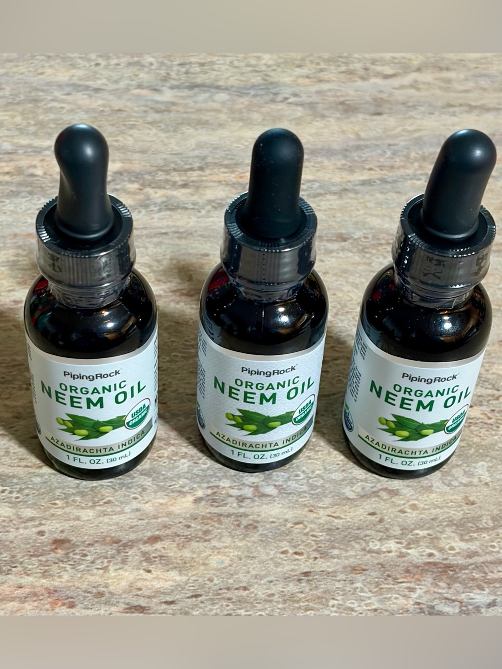 3-Organic Neem Oil Bundle Set from Piping Rock- In Dropper Bottle